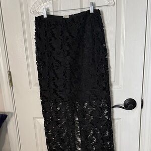 a new day Black Floral Lace Maxi Skirt